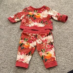 Posh Peanut Leonora Long Sleeve Sweatshirt and Jogger Set Floral 3-6 Months
